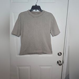 Hollister Heavyweight Boxy Crop T-Shirt XS Tan